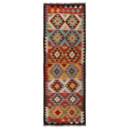 Handmade Multi Kilim Geometric 8' Runner