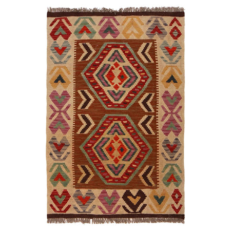 Handmade Multi Kilim Geometric 2x4 ft