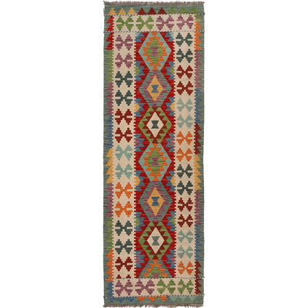 Handmade Multi Kilim Geometric 8' Runner