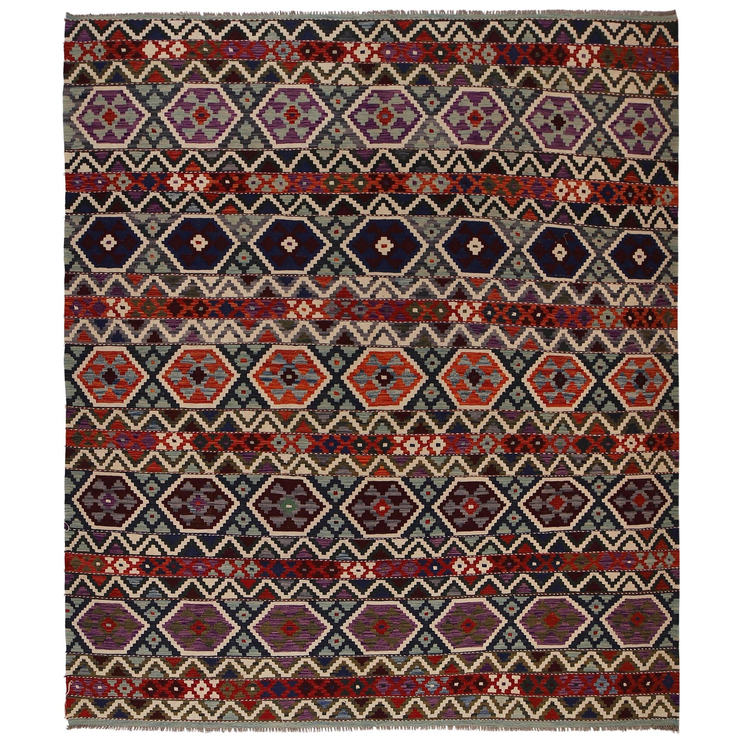Handmade Multi Kilim Geometric 8x10 ft