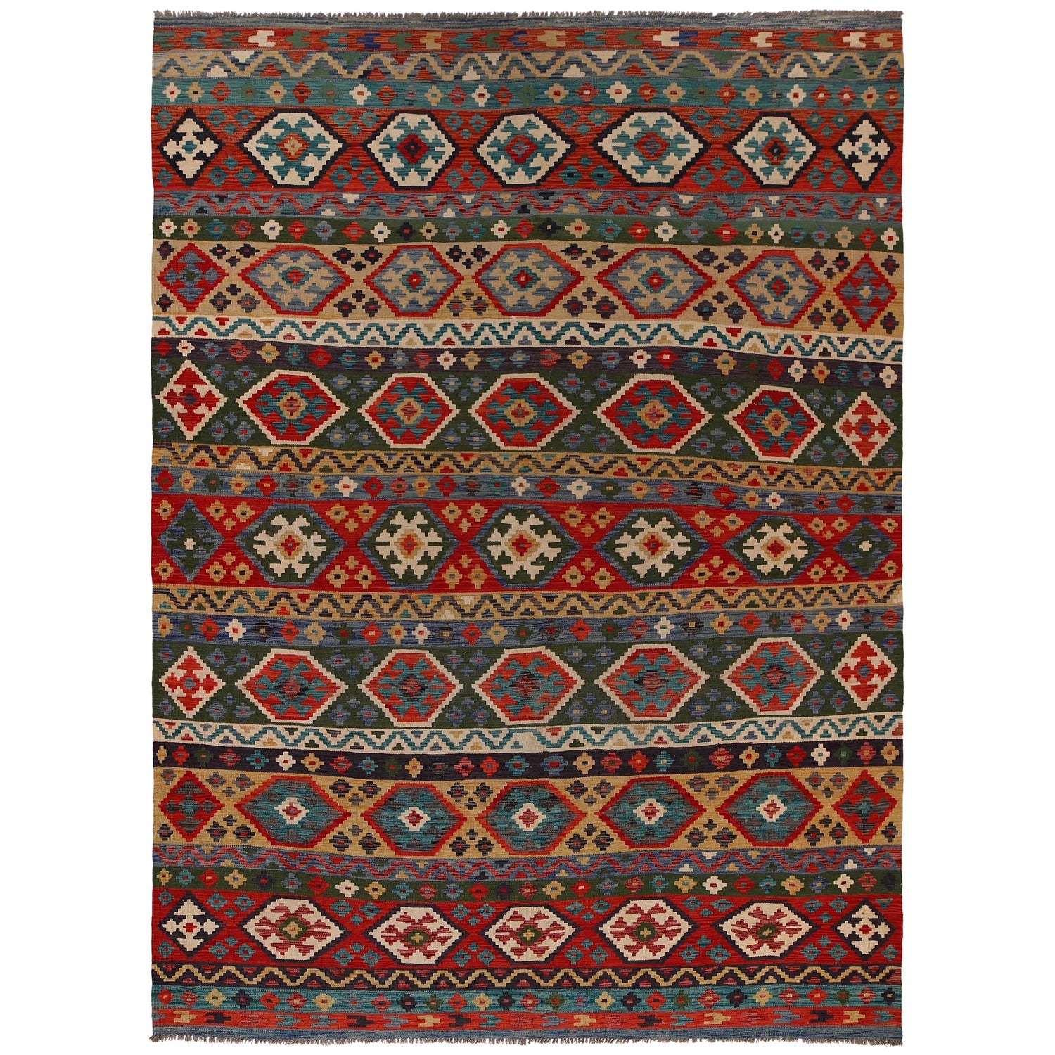 Handmade Multi Kilim Geometric 9x12 ft