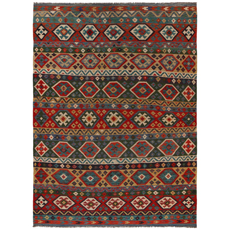 Handmade Multi Kilim Geometric 9x12 ft