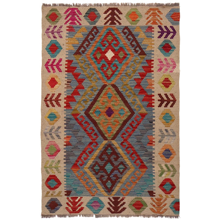 Handmade Multi Kilim Geometric 2x4 ft