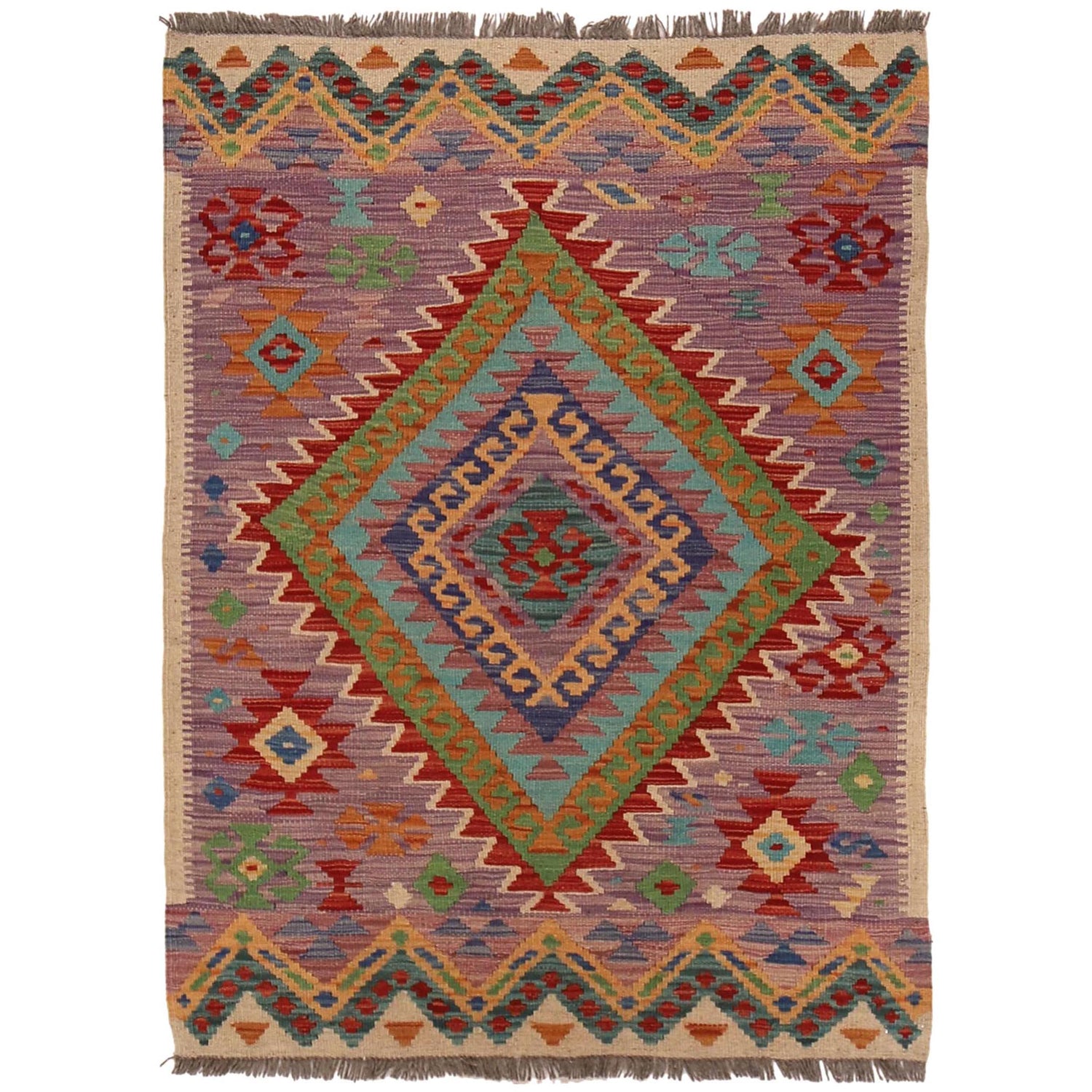 Handmade Multi Kilim Geometric 2x4 ft