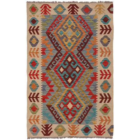 Handmade Multi Kilim Geometric 2x4 ft