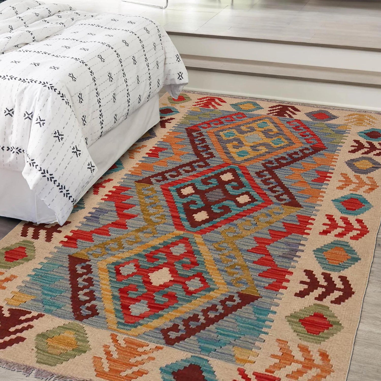 Handmade Multi Kilim Geometric 2x4 ft