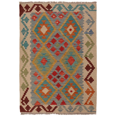 Handmade Multi Kilim Geometric 2x4 ft