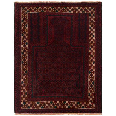 Baluchi Rug Handmade Multi Prayer Design 2x4 ft