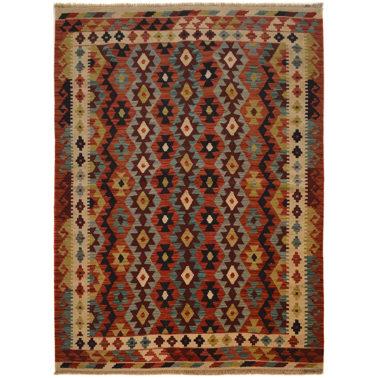 Handmade Multi Kilim Geometric 4x7 ft