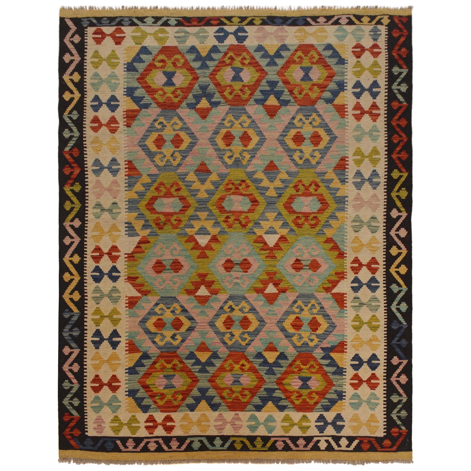 Handmade Multi Kilim Geometric 4x7 ft