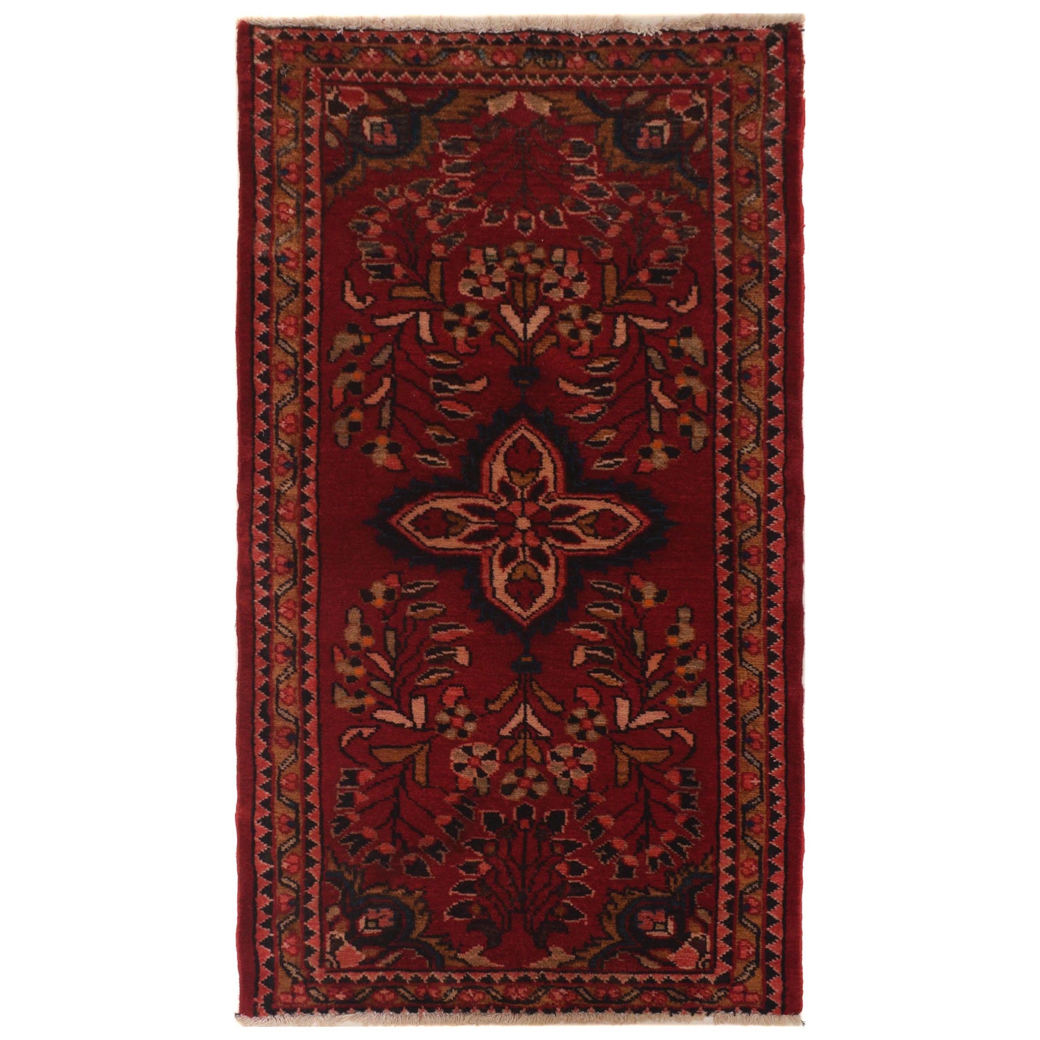 Baluchi Rug Handmade Red Geometric 2x4 ft