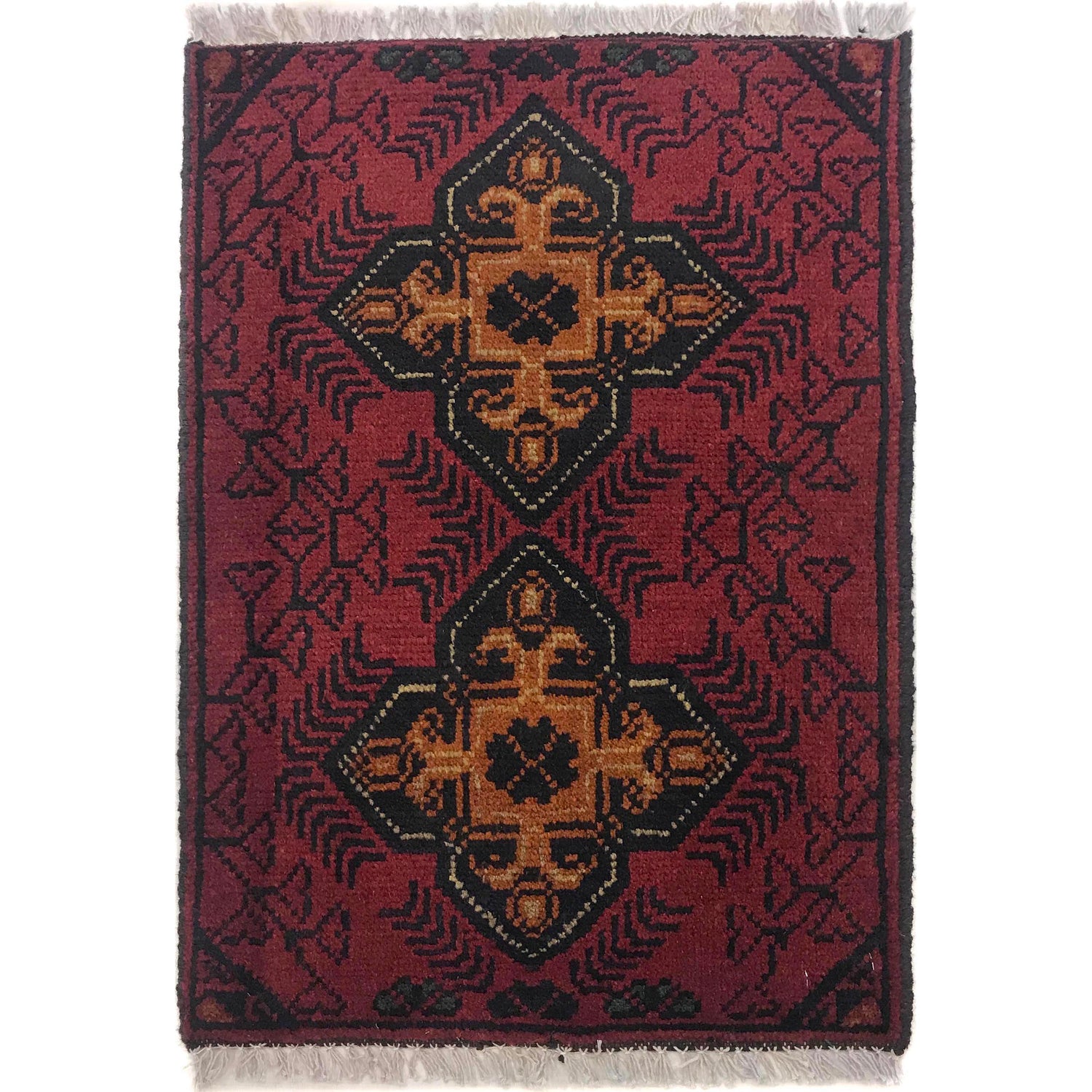Handmade Wool Doormat Red Floral