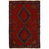 Baluchi Rug Handmade Red Geometric 2x4 ft