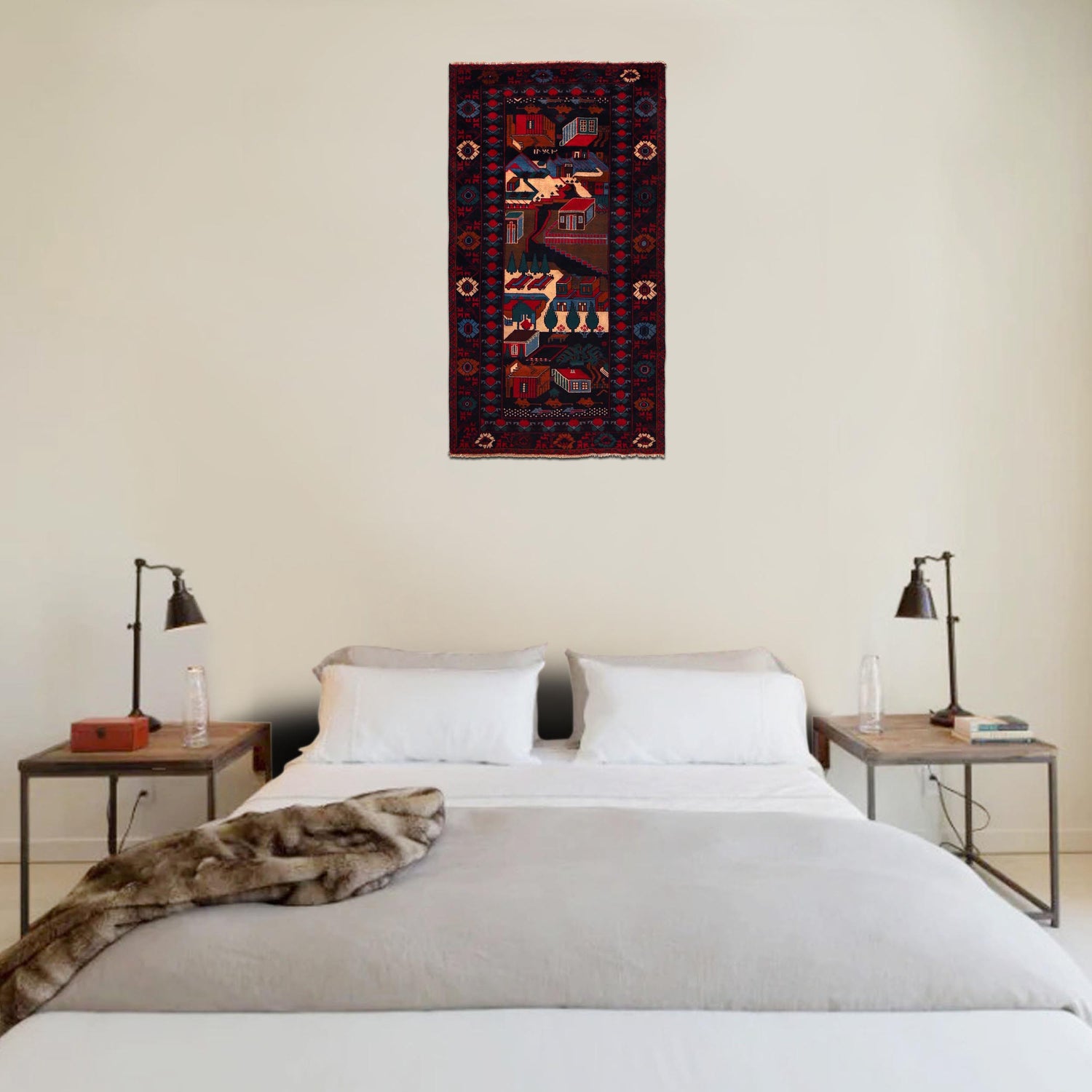 Pictorial Rug Handmade Multi Design