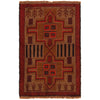 Baluchi Rug Handmade Brown Geometric 2x4 ft