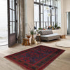 Baluchi Rug Handmade Blue Geometric 3x5 ft