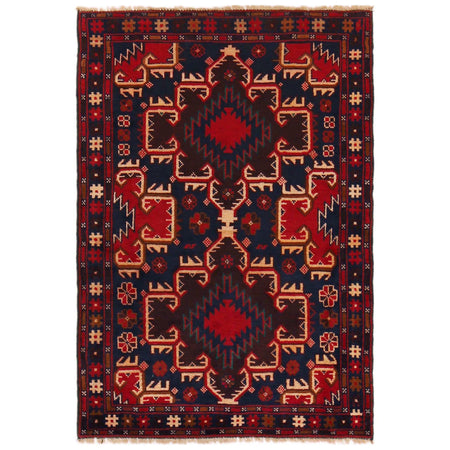 Baluchi Rug Handmade Multi Geometric 3x5 ft