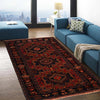 Baluchi Rug Handmade Red Geometric 4x6 ft