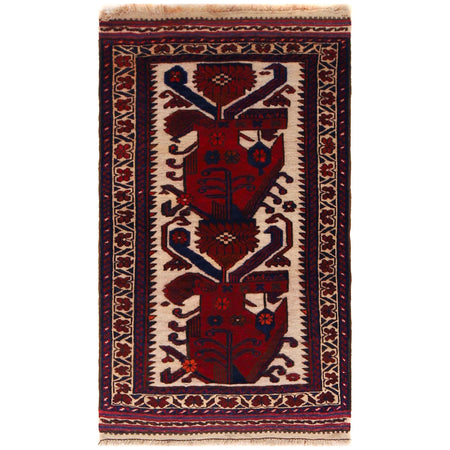 Baluchi Rug Handmade Multi Geometric 2x4 ft