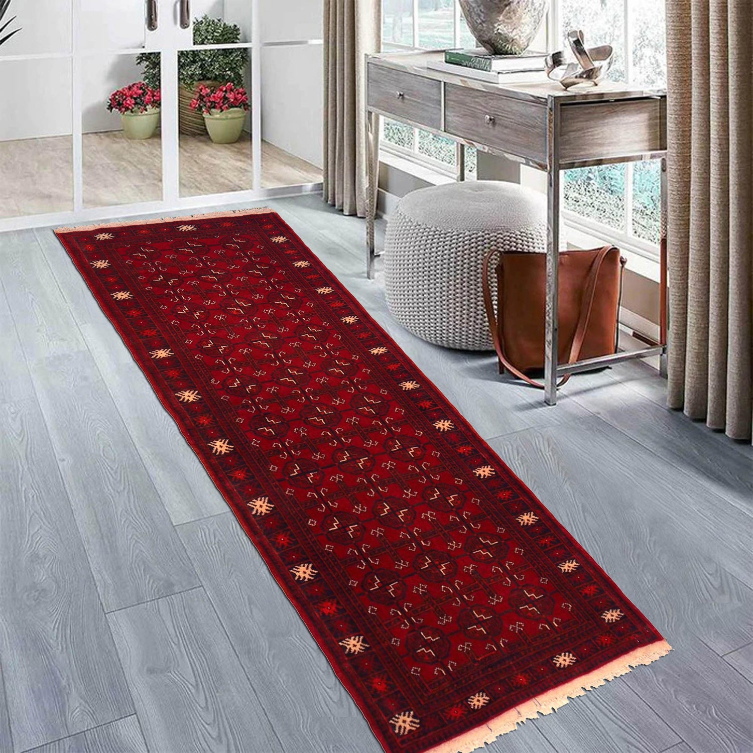 Bokhara Rug Handmade Red Medallion 6' Runner