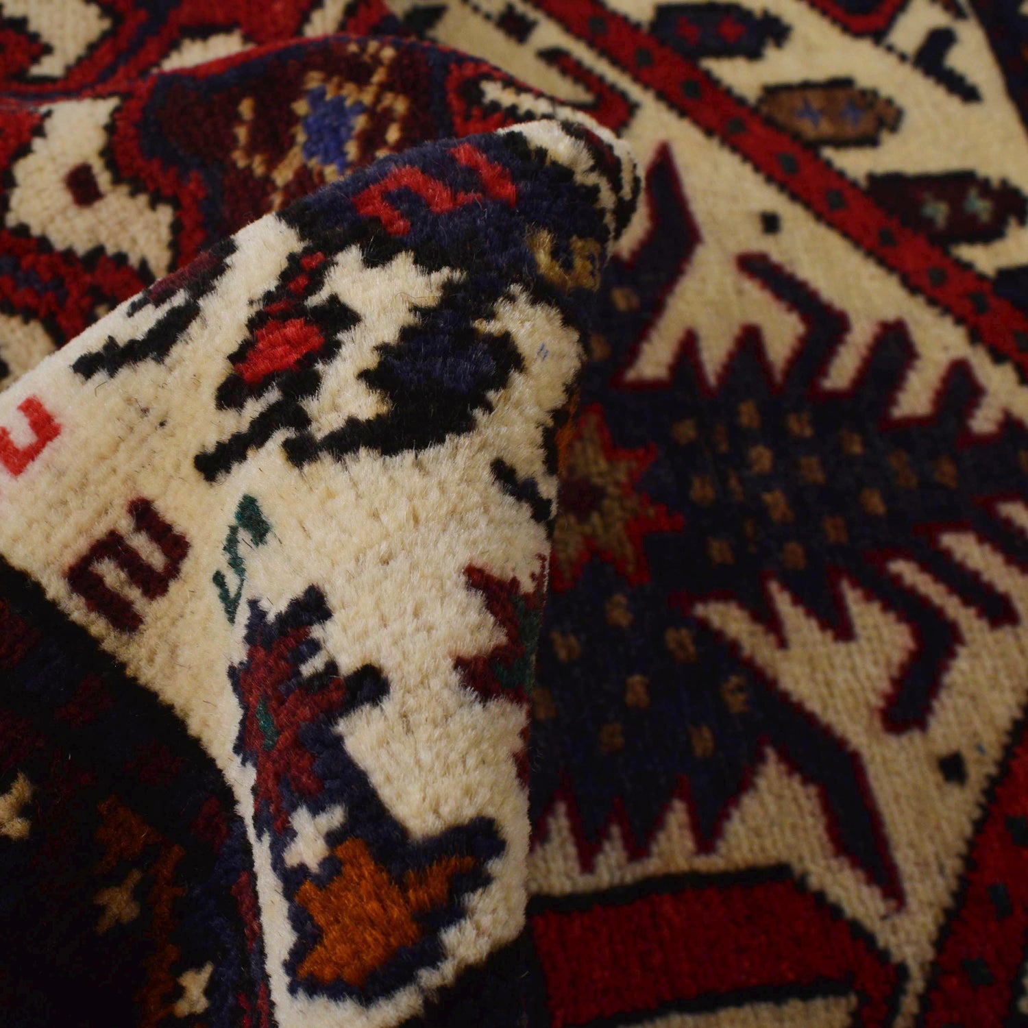 Baluchi Rug Handmade Multi Prayer Design 3x5 ft