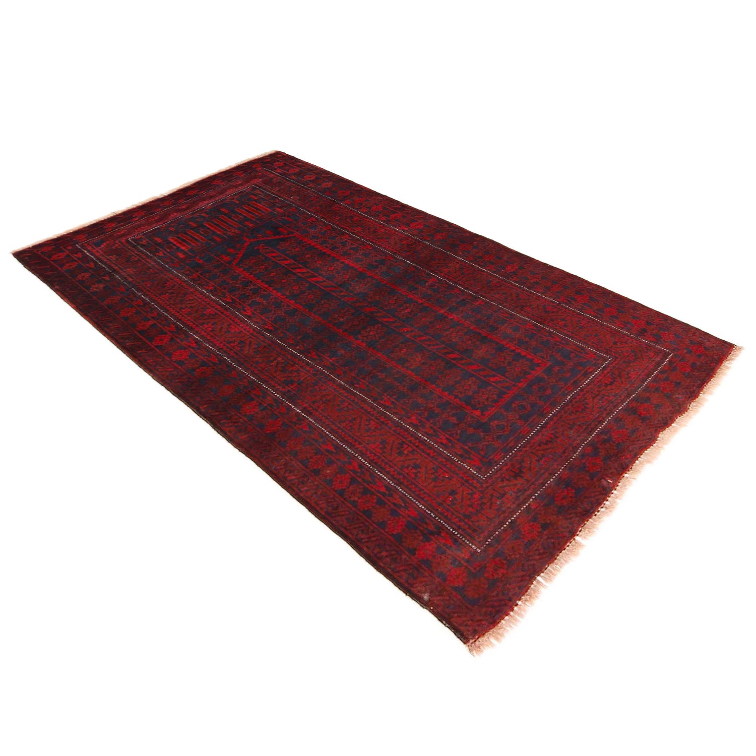 Baluchi Rug Handmade Red Prayer Design 3x5 ft