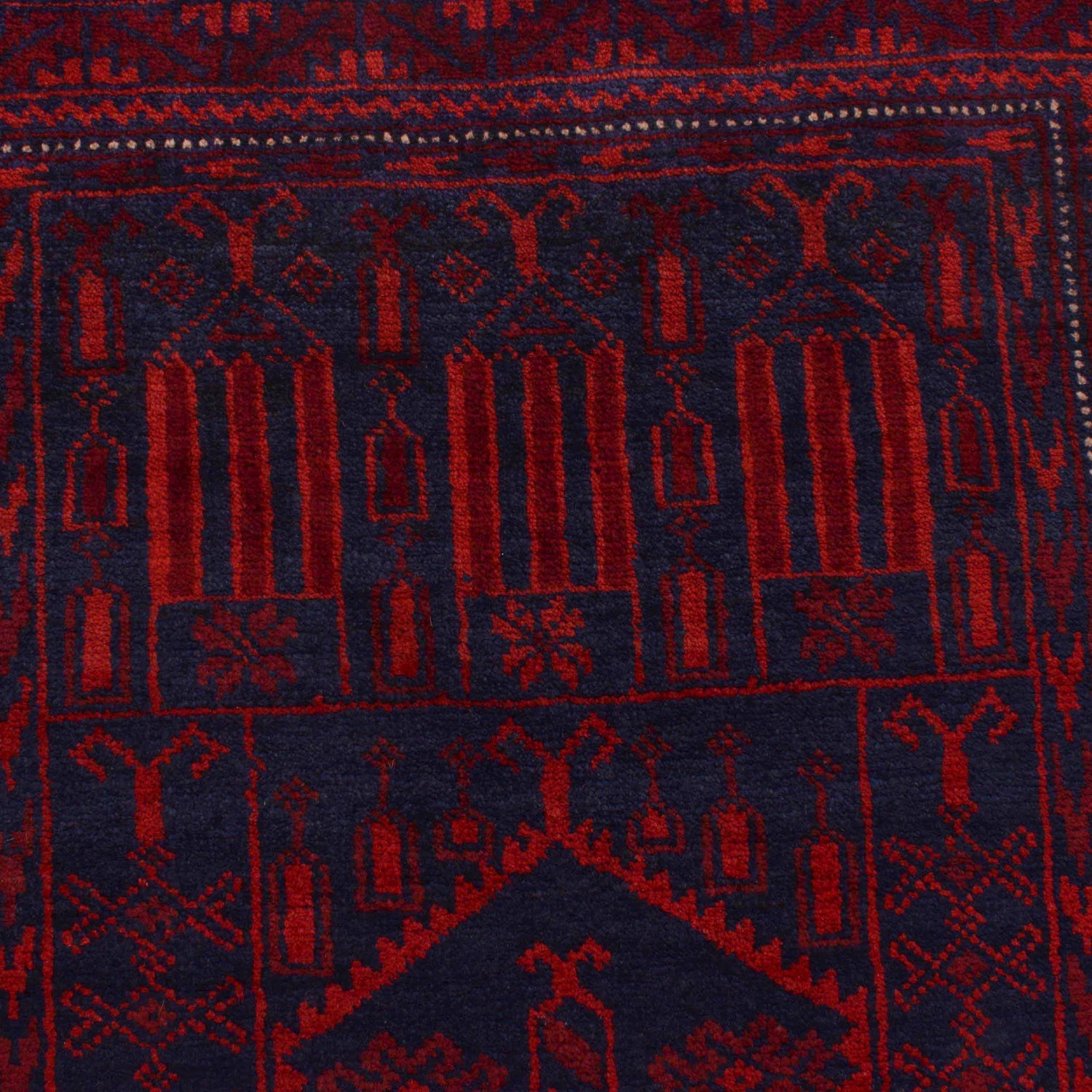 Baluchi Rug Handmade Red Prayer Design 3x5 ft