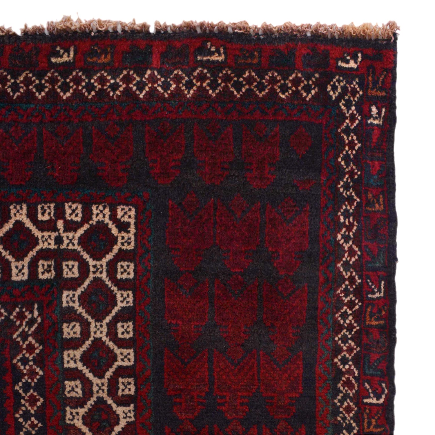Baluchi Rug Handmade Red Prayer Design 3x5 ft
