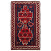 Baluchi Rug Handmade Red Geometric 3x5 ft