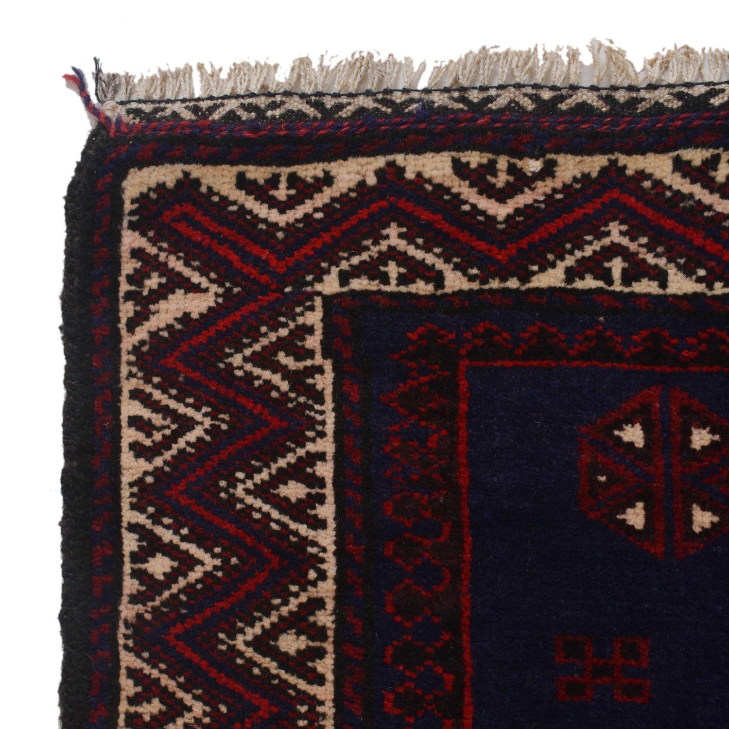 Baluchi Rug Handmade Red Geometric 3x5 ft