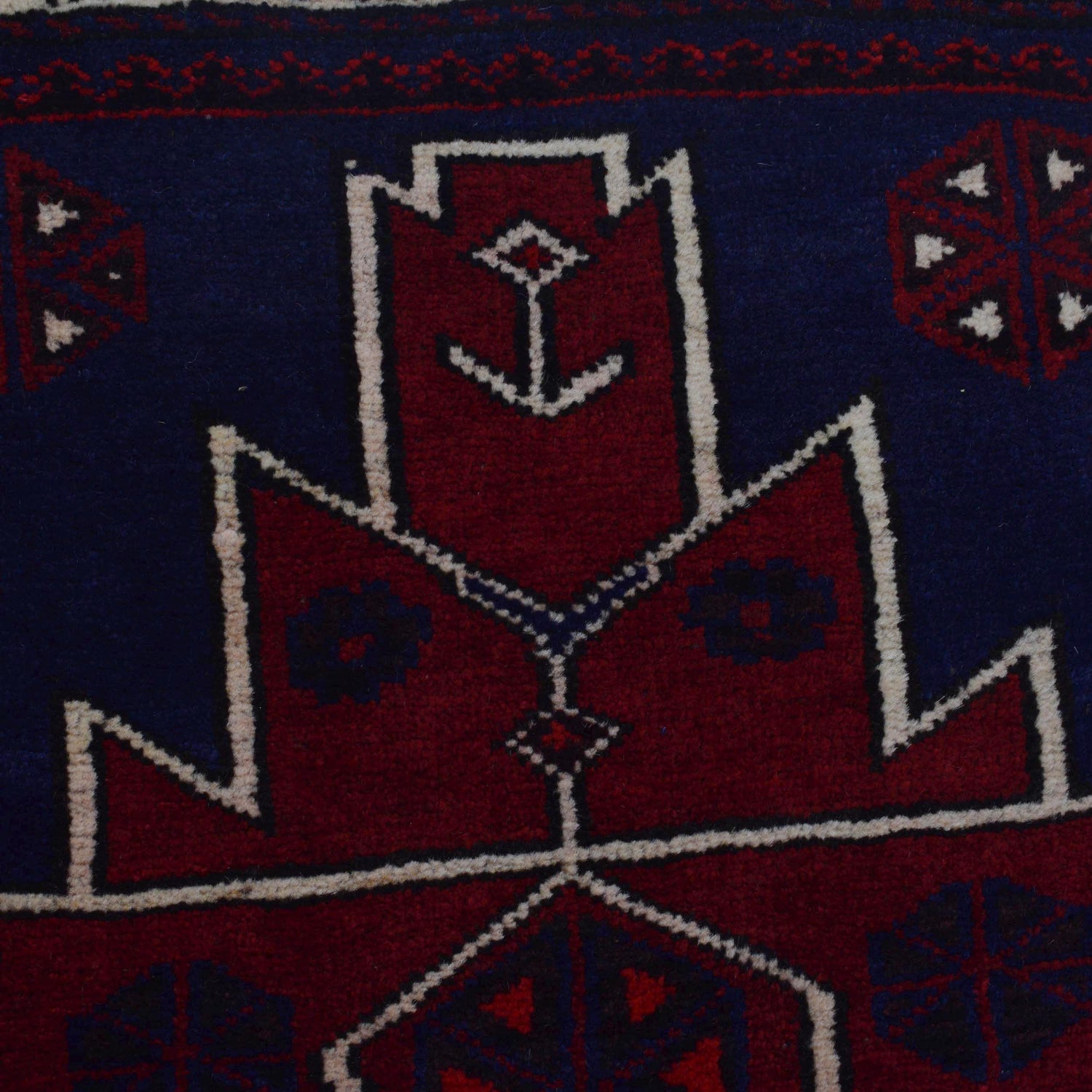 Baluchi Rug Handmade Red Geometric 3x5 ft