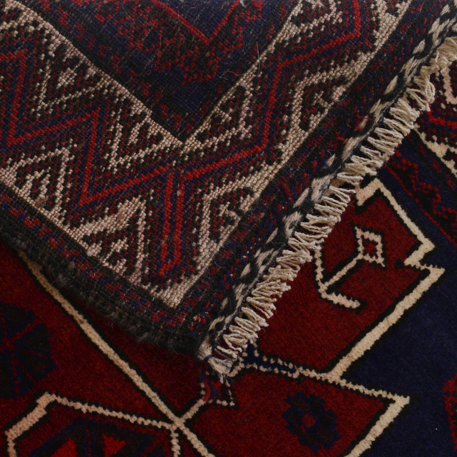 Baluchi Rug Handmade Red Geometric 3x5 ft