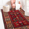 Baluchi Rug Handmade Red Geometric 2x4 ft