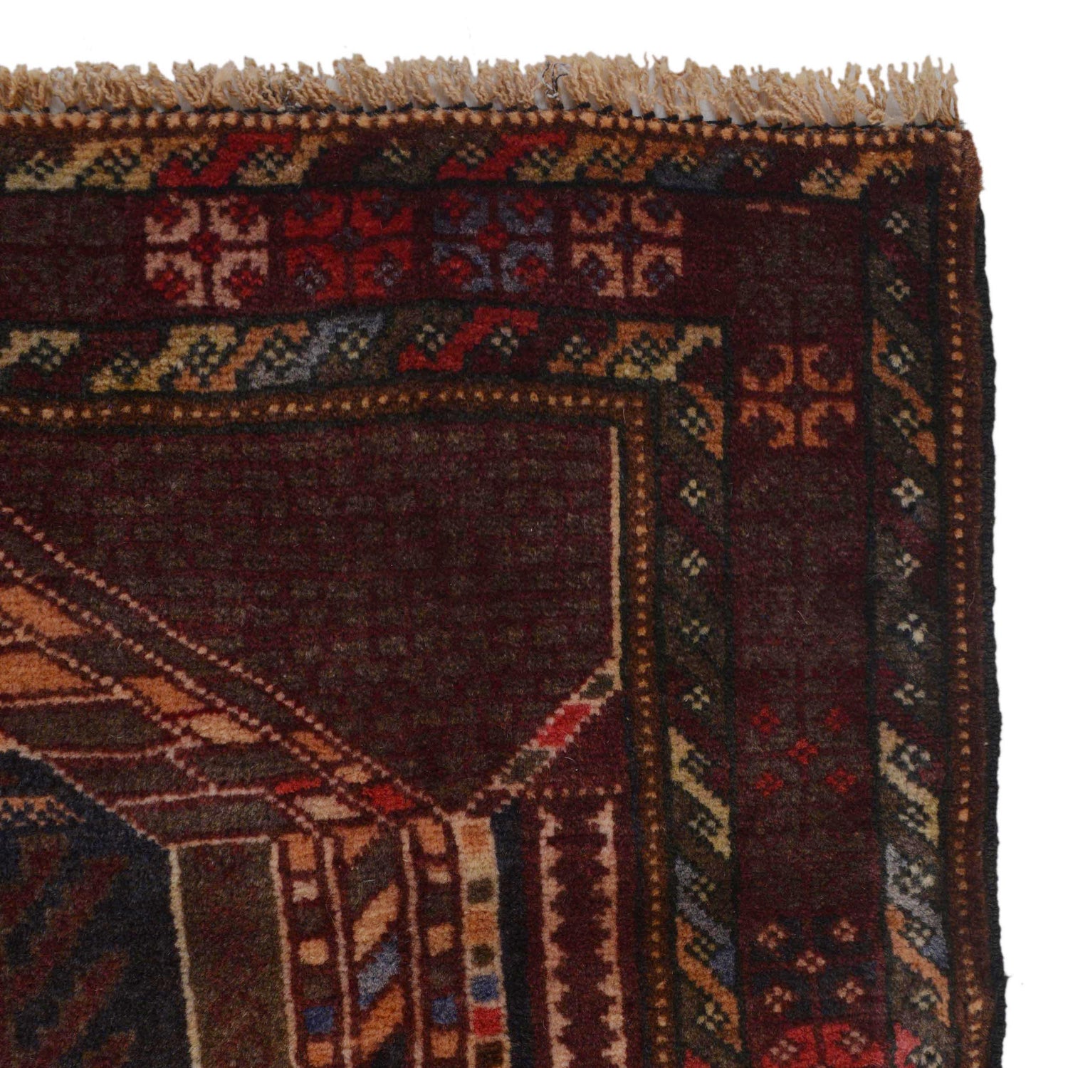 Baluchi Rug Handmade Multi Prayer Design 2x4 ft