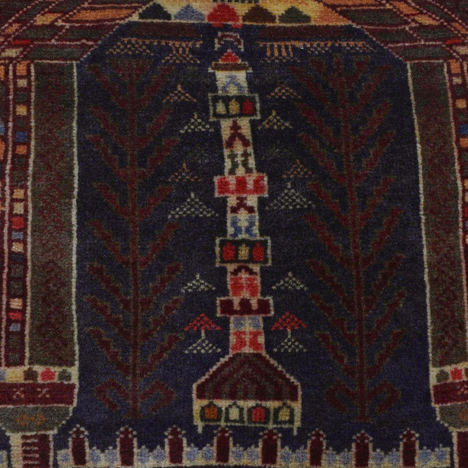 Baluchi Rug Handmade Multi Prayer Design 2x4 ft