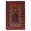 Baluchi Rug Handmade Red Prayer Design 2x4 ft