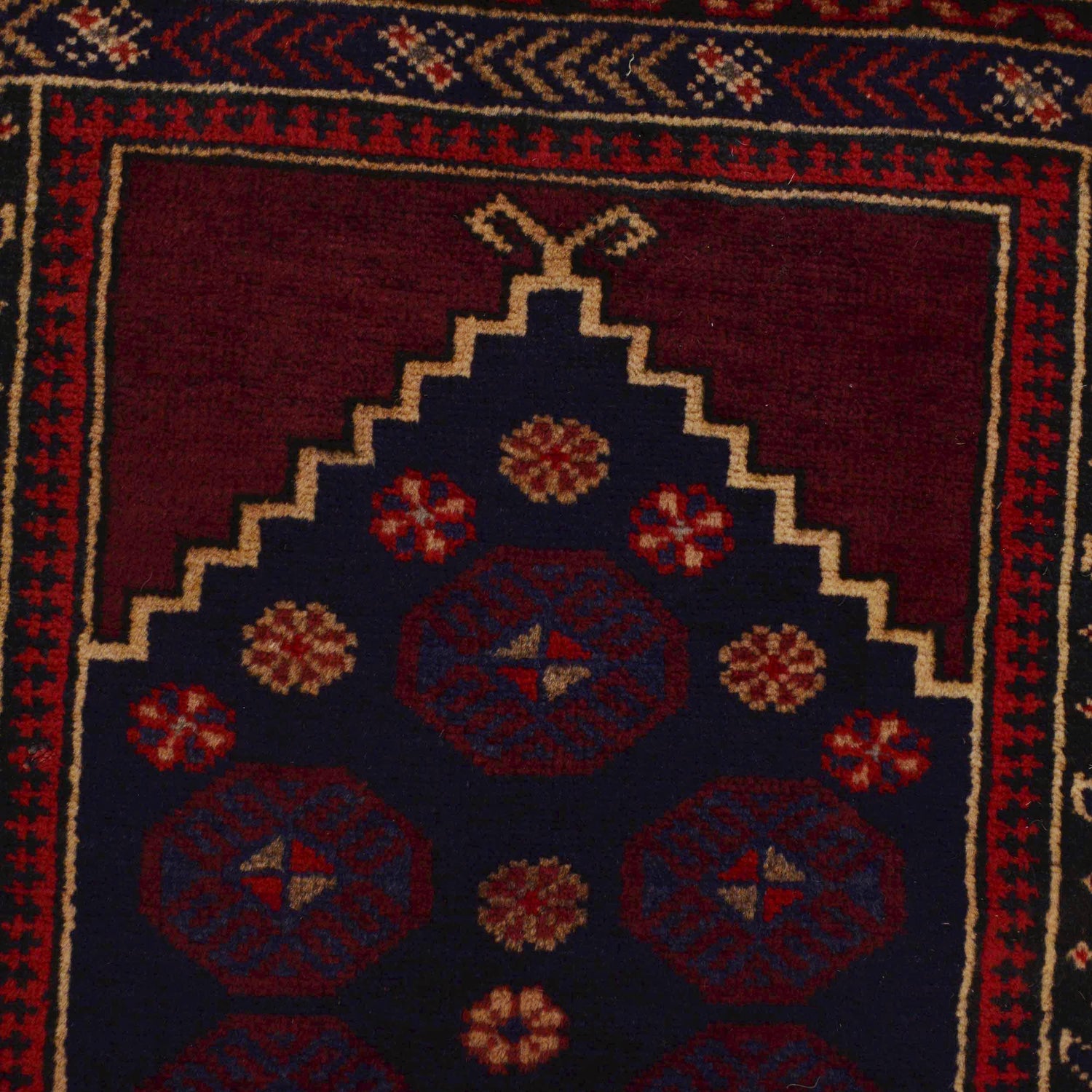 Baluchi Rug Handmade Red Prayer Design 2x4 ft