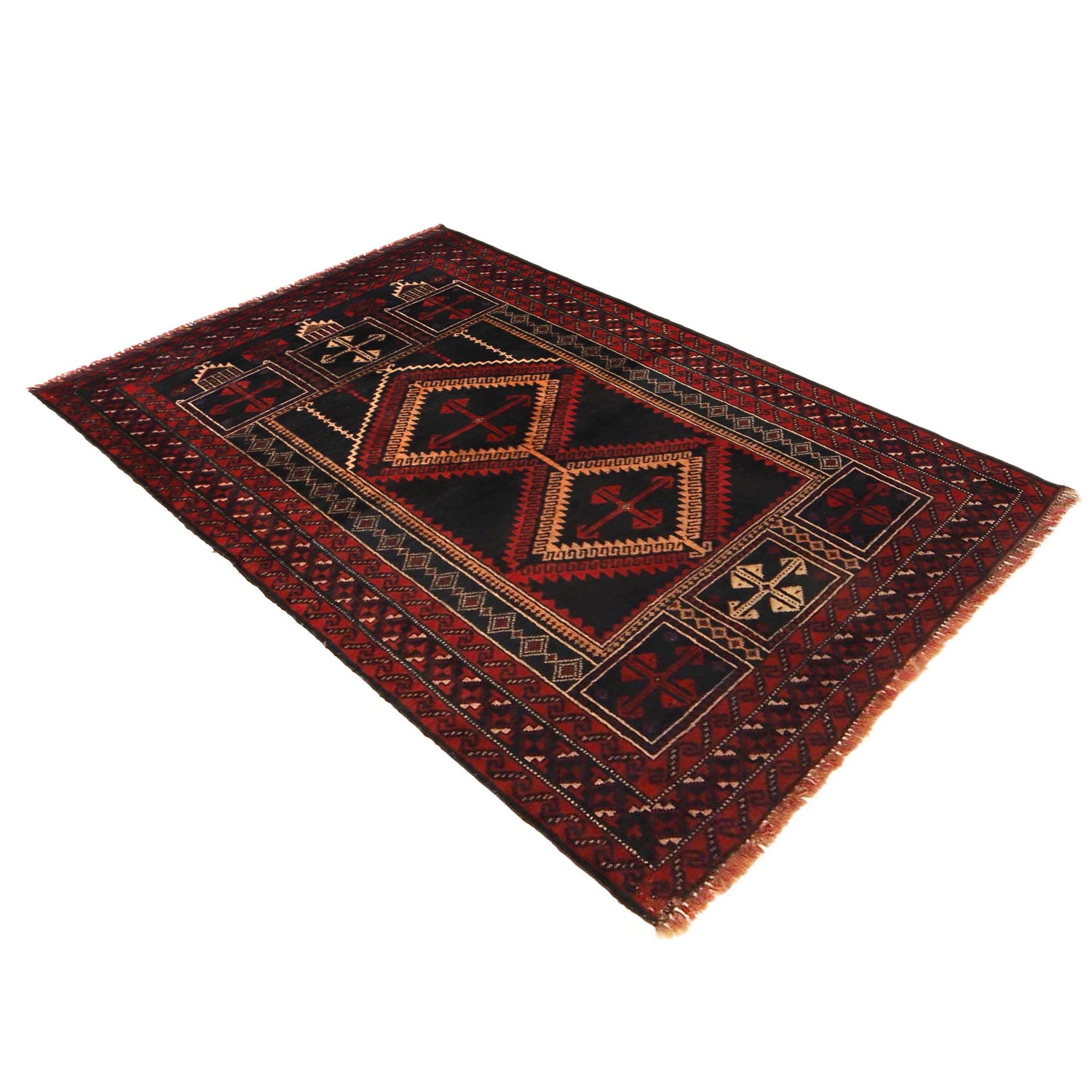 Baluchi Rug Handmade Multi Prayer Design 3x5 ft