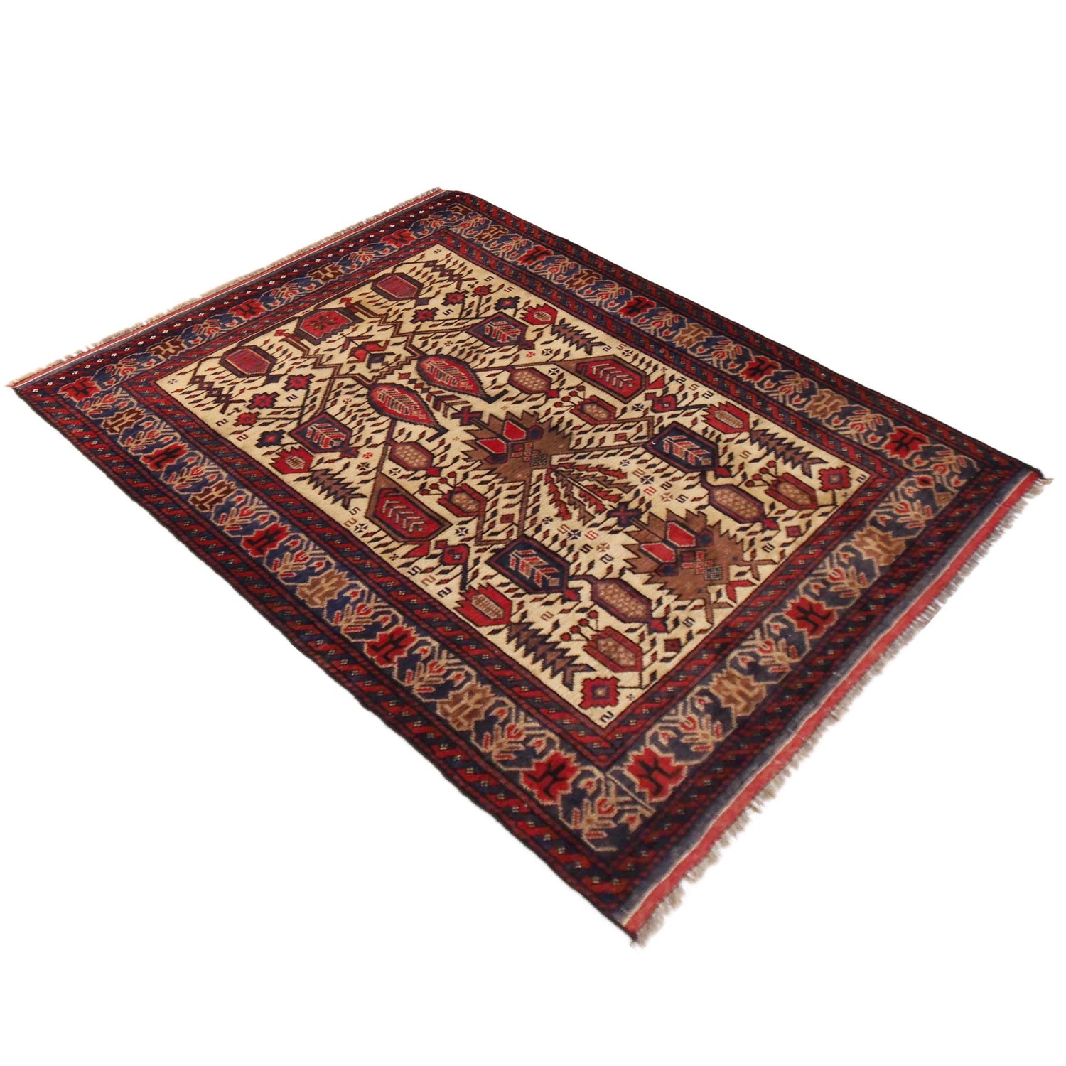 Baluchi Rug Handmade Multi Geometric 3x5 ft