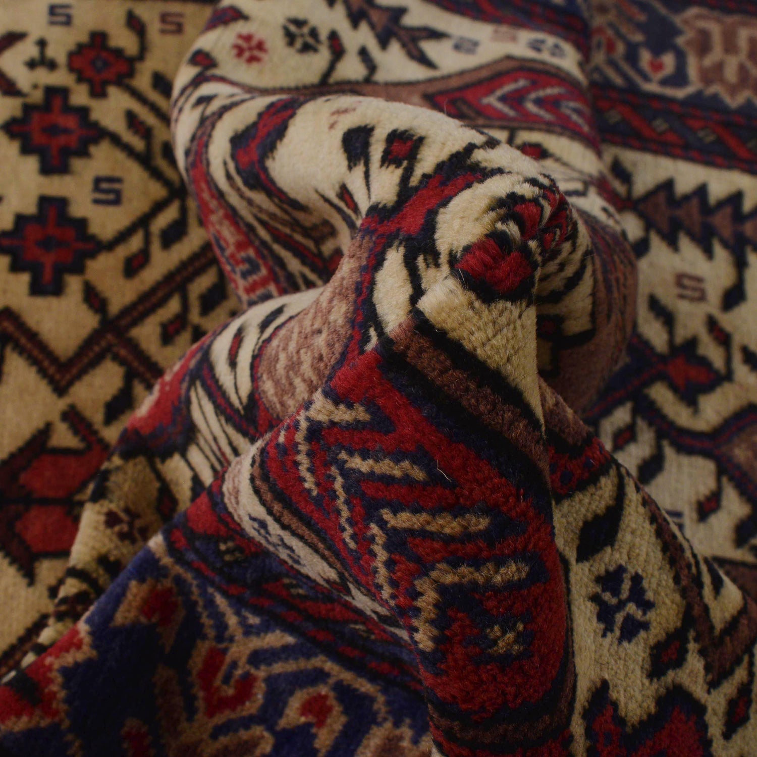Baluchi Rug Handmade Multi Geometric 3x5 ft