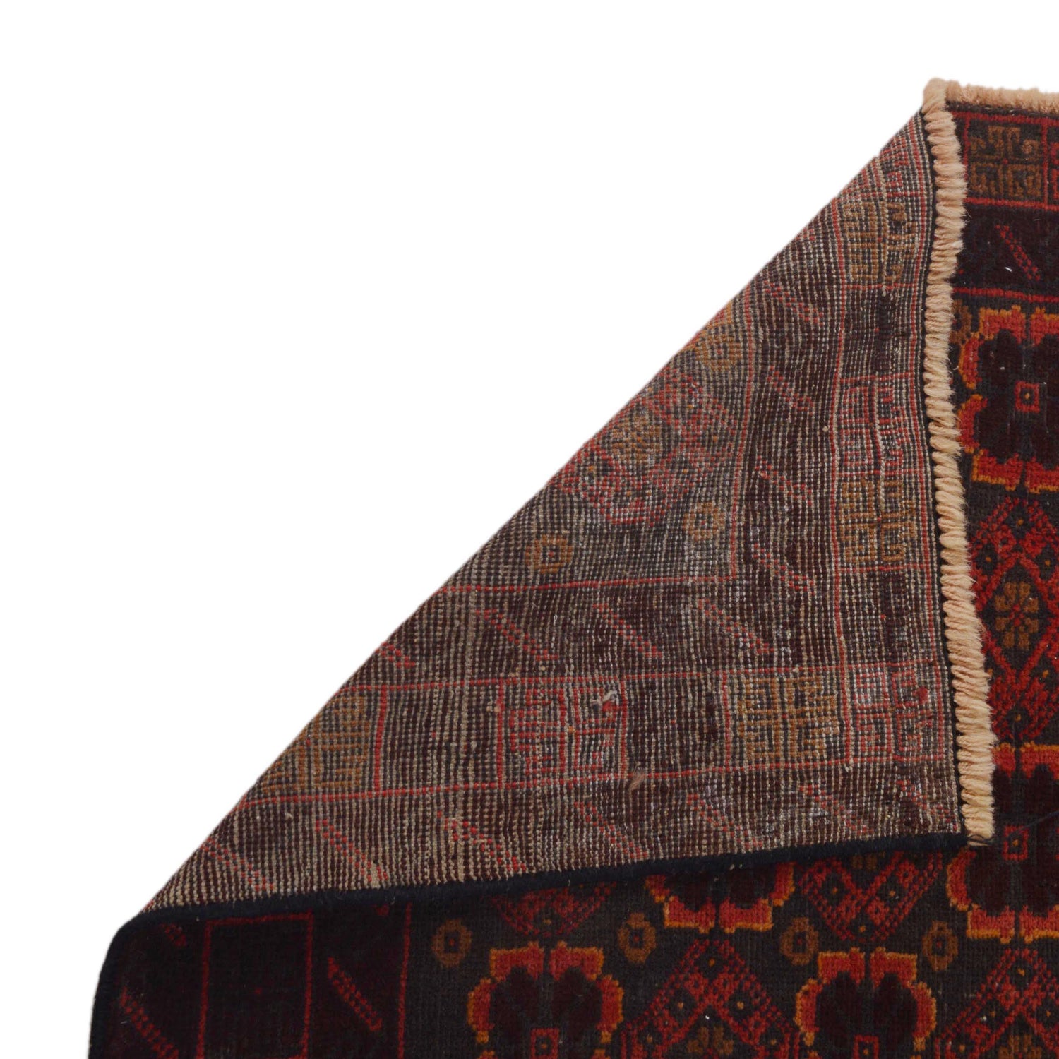 Baluchi Rug Handmade Red Geometric 3x5 ft