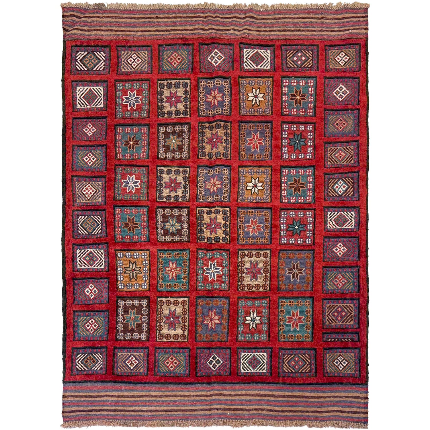 Barjasta Area Rug Handmade Multi Floral 4x6 ft