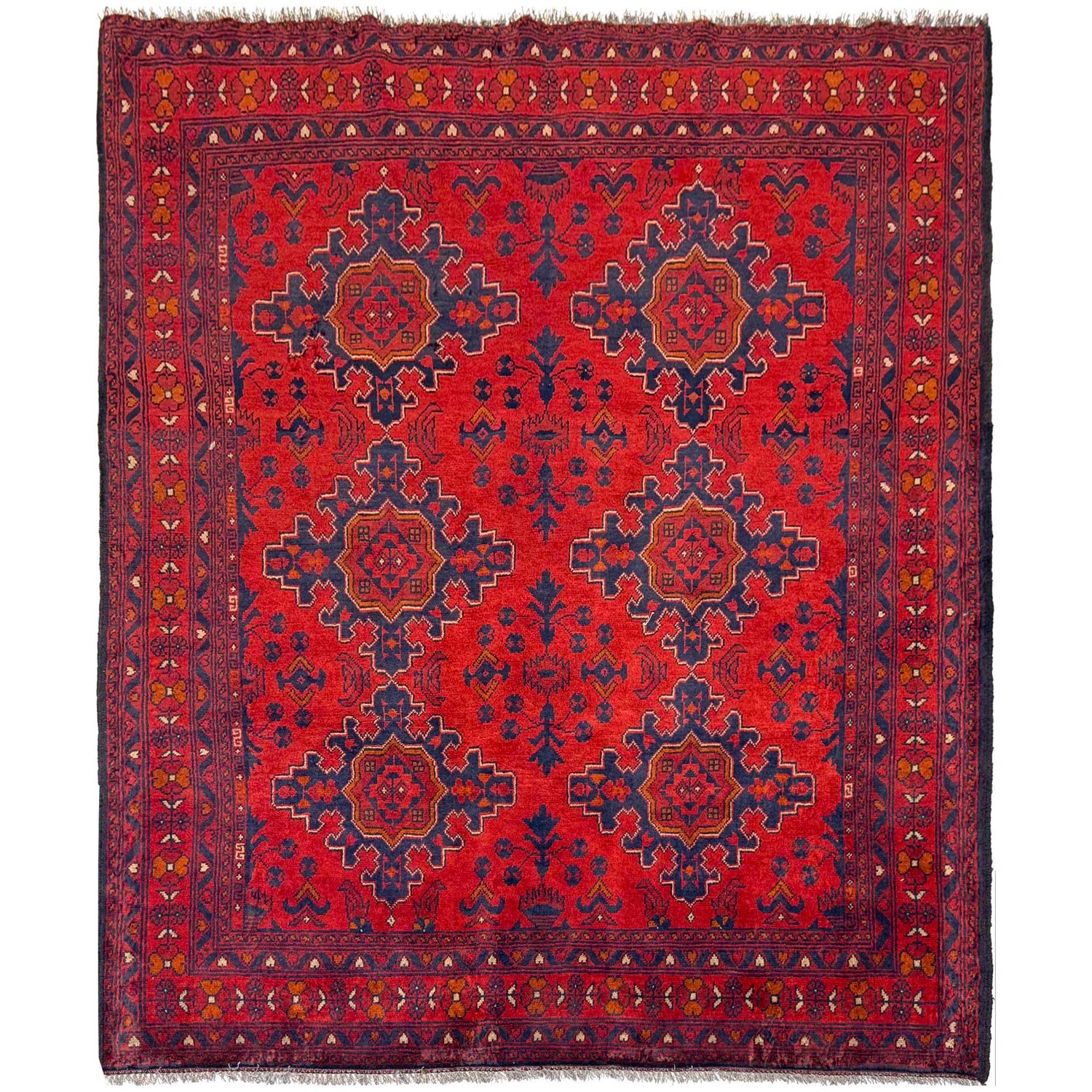 Khal Mohammadi Rug Handmade Red 4x7 ft