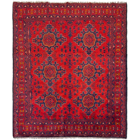 Khal Mohammadi Rug Handmade Red 4x7 ft