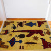War Area Rug Handmade Yellow Tank + Helicopter + Riffle 2 x