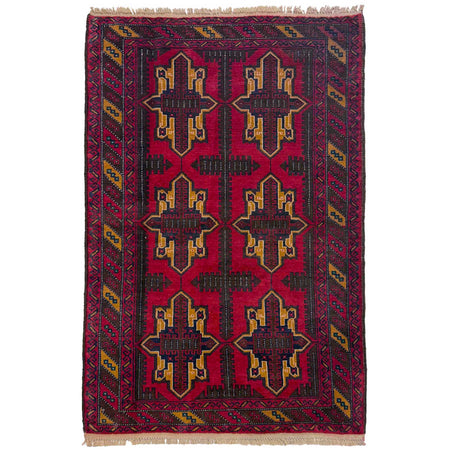 Baluchi Rug Handmade Multi Geometric 3x5 ft