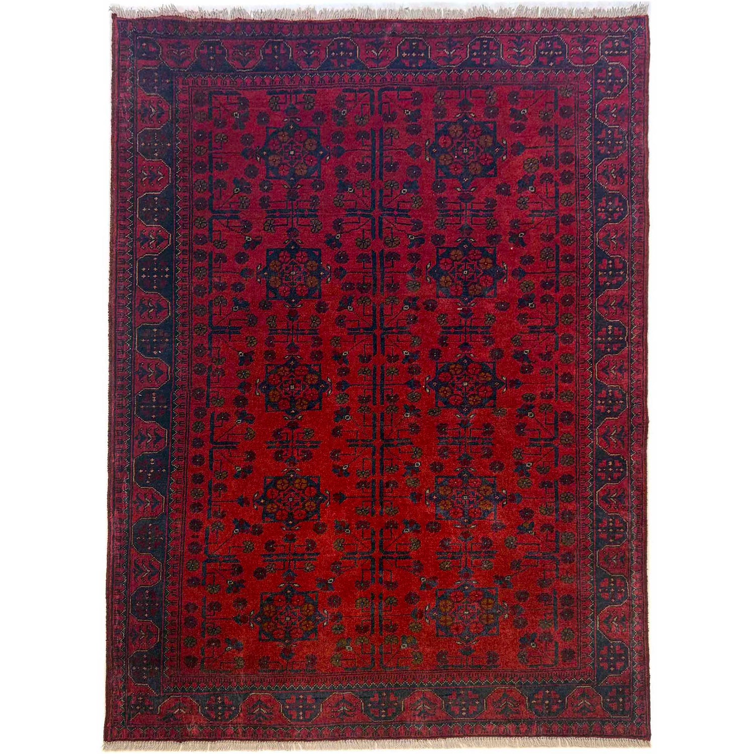 Khal Mohammadi Rug Handmade Red 4x7 ft