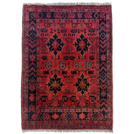 Khal Mohammadi Rug Handmade Red 3x5 ft