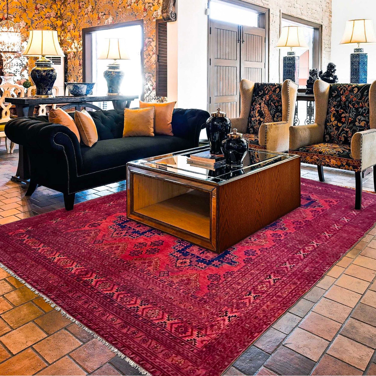 Khal Mohammadi Rug Handmade Red 7x10 ft