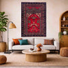 Baluchi Rug Handmade Red Prayer Design 2x4 ft